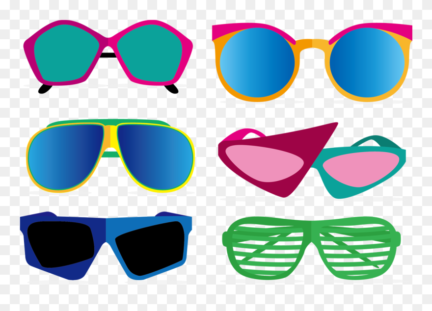 Download 1980s Vector Sunglasses Hd Image Free Png - Sunglass Vector Png Clipart