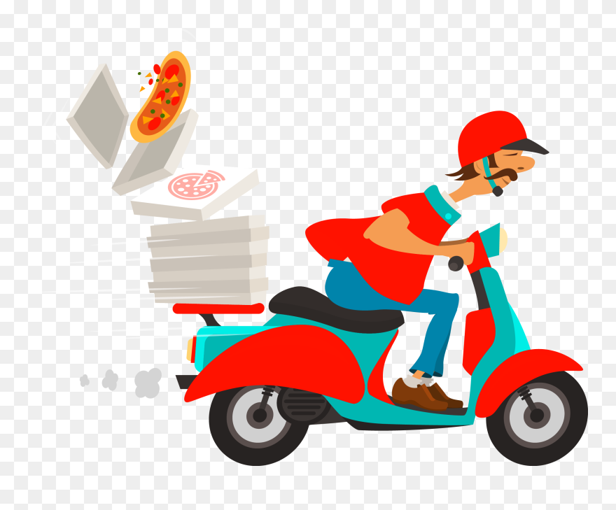 Fast Clipart Delivery Man - Pizza Delivery Man Png Transparent Png