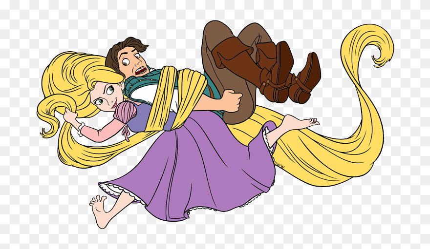 Crown Clipart Tangled - Clipart Disney Rapunzel And Eugene - Png Download