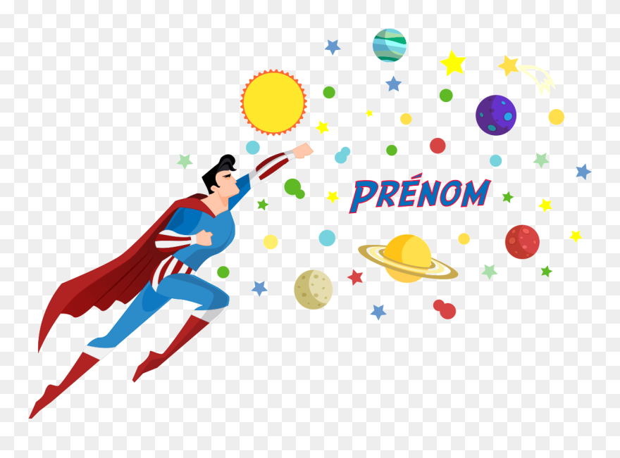 Flying Superhero Simple Vector Clipart