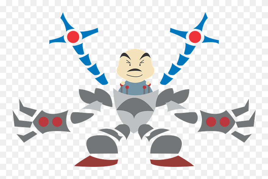 Man In Robot Clipart - Robot Mechant Png Transparent Png