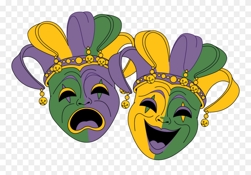 Mardi Theatre Gras Mask Vector Graphics Clipart - Mardi Gras Mask Png Transparent Png
