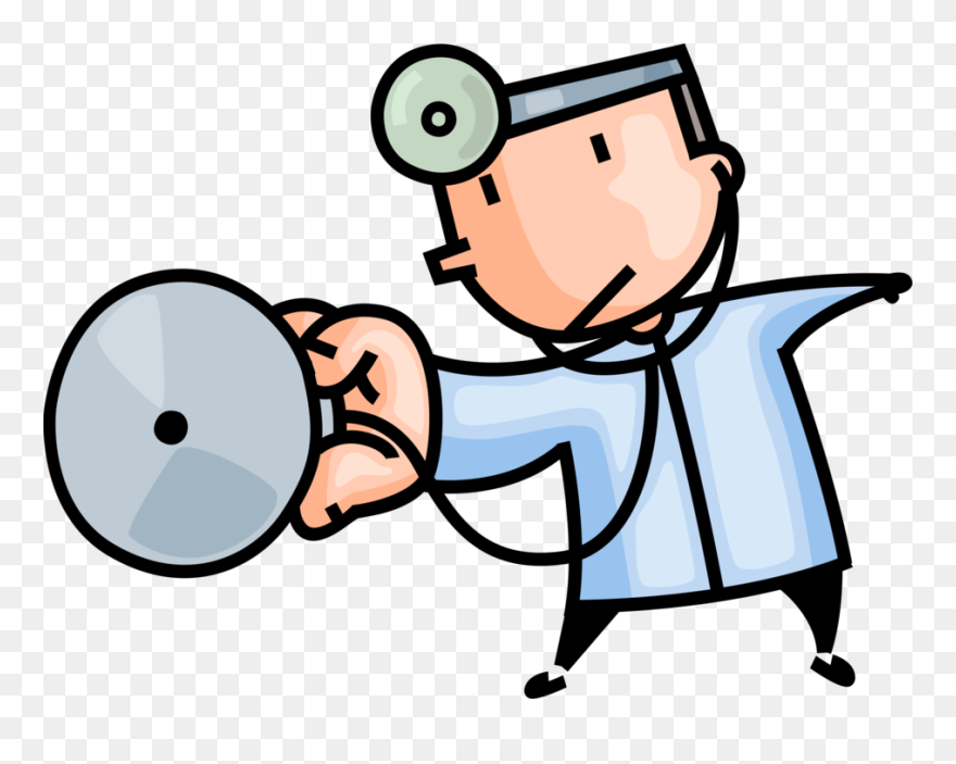 Vector Illustration Of Health Care Professional Doctor - Stethoscope As A Mirror Clipart