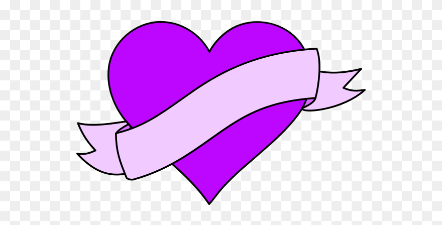 Heart Banner1 - Ribbon Banner Png Img Clipart