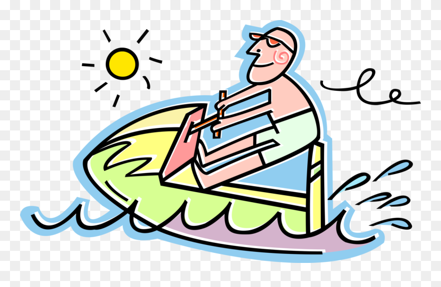 Vector Illustration Of Personal Watercraft Water Sports - Jet Ski Clip Art - Png Download