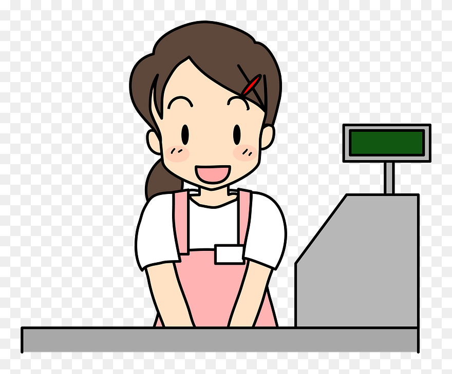 Girl Part Time Job Clipart - Cashier Clipart - Png Download