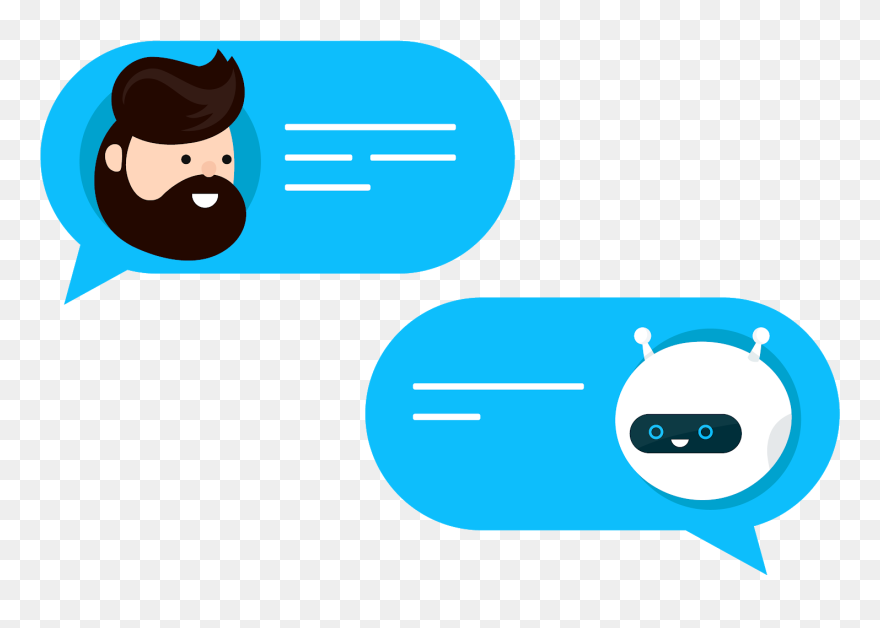 An Adorable Depiction Of A User And Chatbot Talking - Chatbot Vector Png Clipart