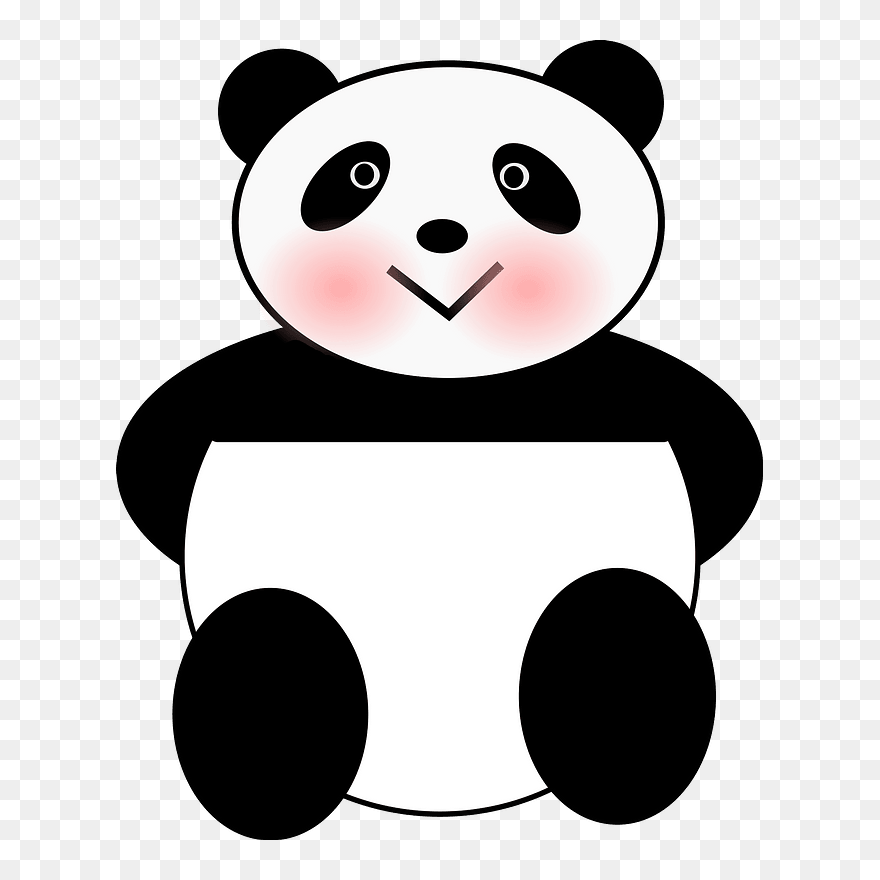 Shy Panda Clipart - Cartoon Cute Animals Drawing - Png Download