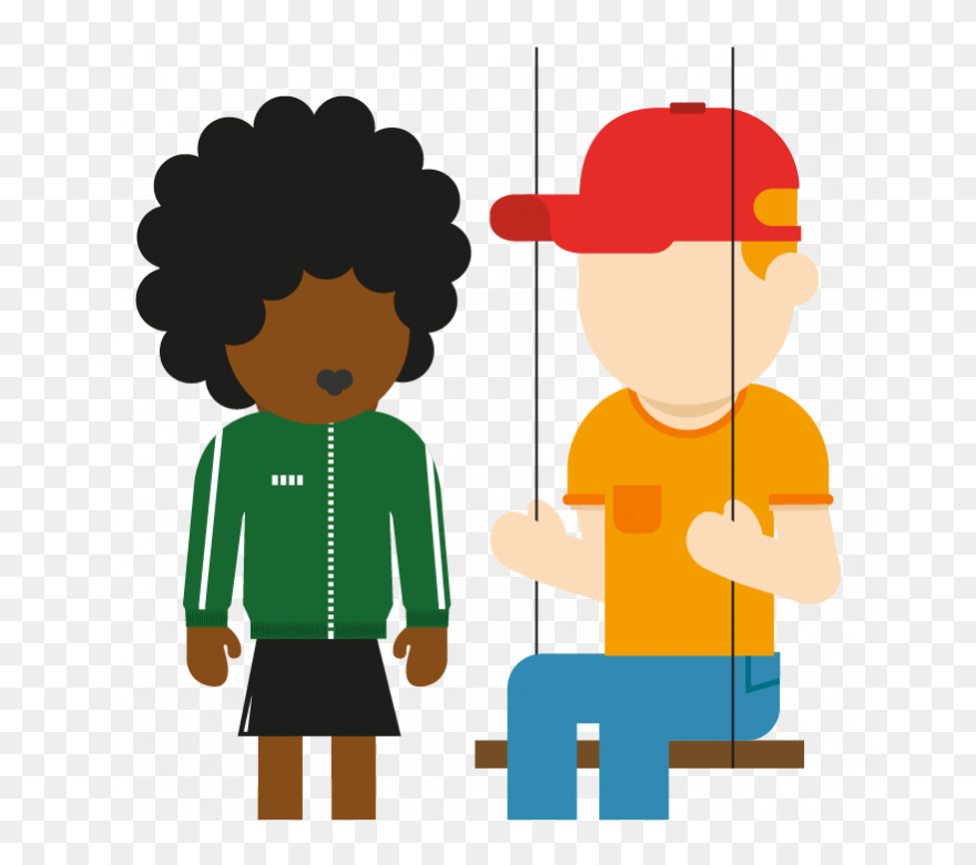Illustration Of Young People With One Person On A Swing - Feeling Clipart