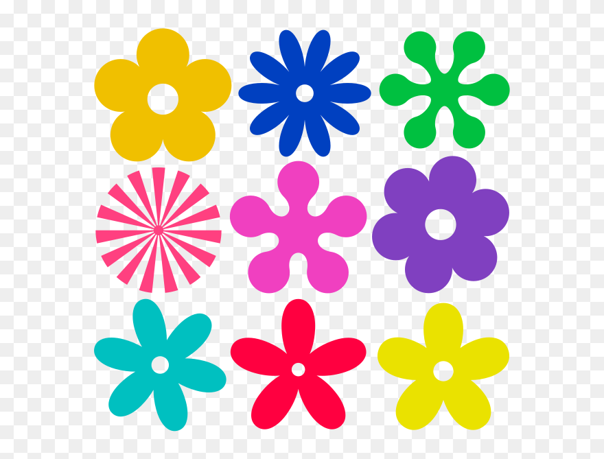 Vector Retro Flowers Clipart