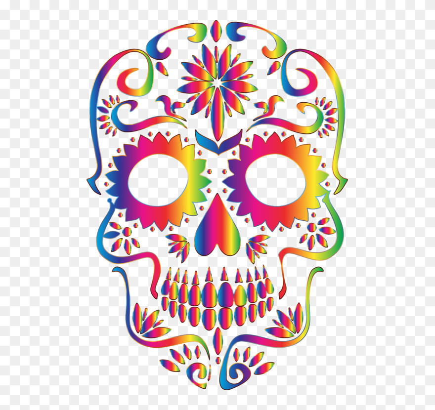 Visual Arts,flower,art - Transparent Background Sugar Skull Png Clipart