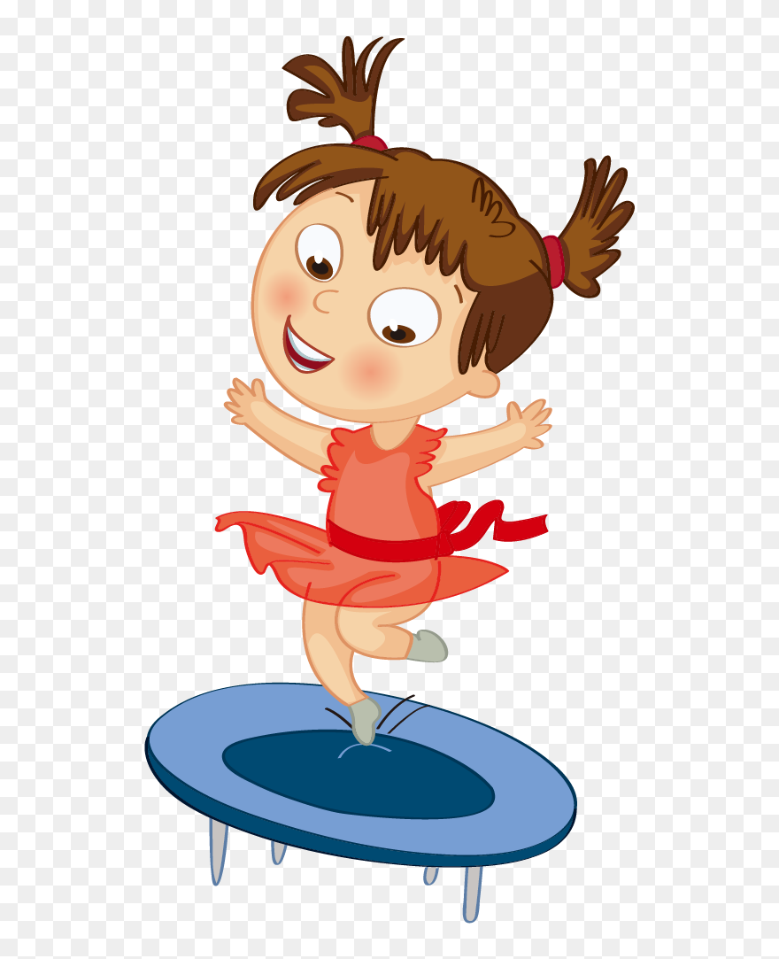 Transparent Clipart Jumping - Trampoline Jumping Cartoons - Png Download