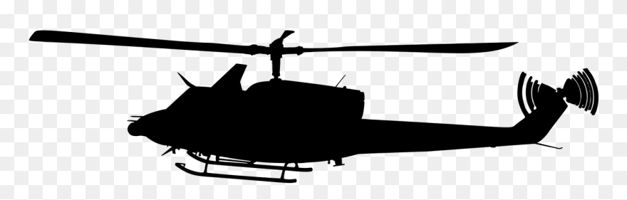 Military Helicopter Bell Uh-1 Iroquois Bell 204/205 - Bell Helicopter Clipart Black And White - Png Download
