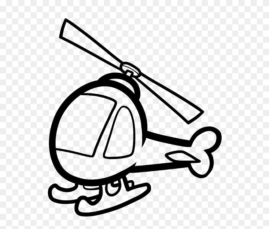Car Child Coloring Book - Helicopter Drawing For Kids Clipart