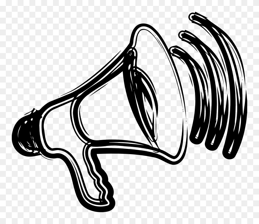Sketched Megaphone - Megaphone Sketch Png Clipart