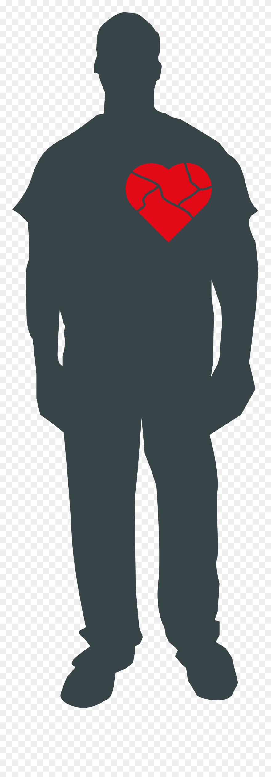 Person With Heart Clipart Png Library Stock Outline - Person With Broken Heart Transparent Png