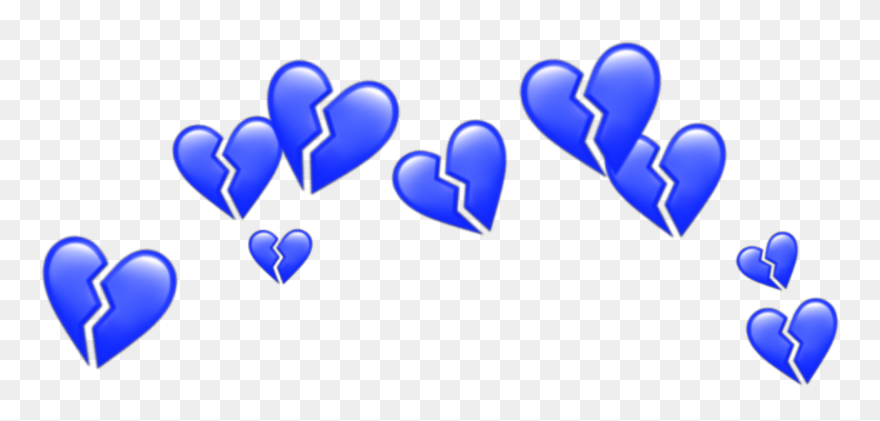 Blue Hearts Heart Crowns Crown Heartscrown Heartcrown - Heart Snapchat Filter Png Clipart