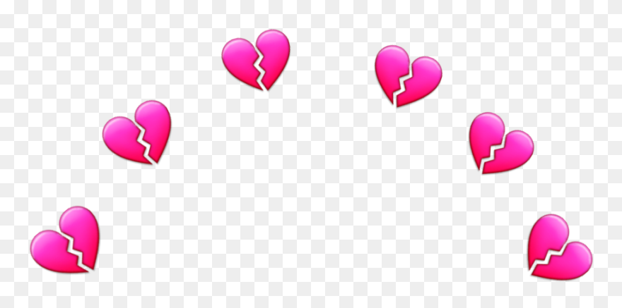 #heartcrown #hearts #crown #crownheart #brokenheart - Pink Broken Heart Emoji Clipart