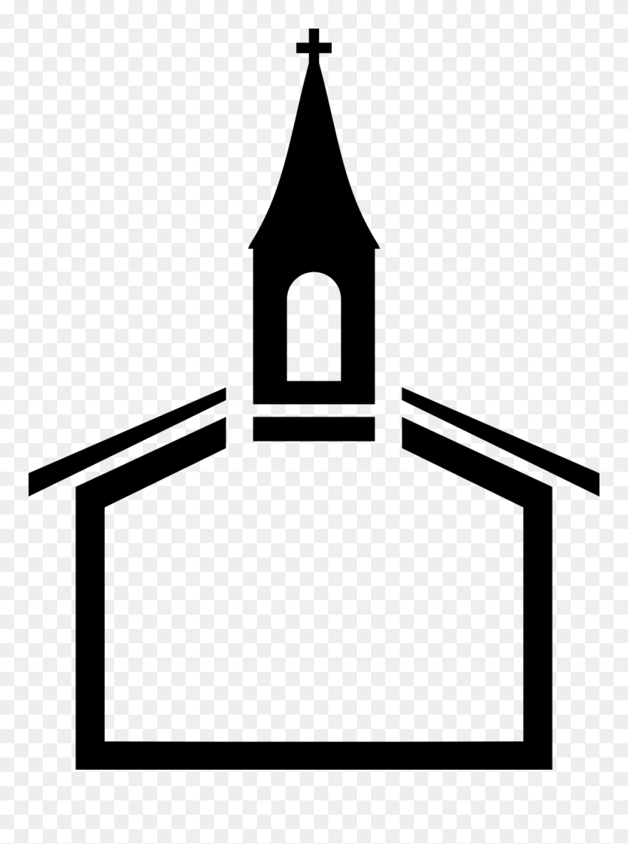 Christian Church Steeple Black Church Clip Art - Church Building Silhouette Png Transparent Png
