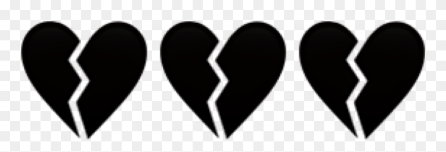 #aesthetic #tumblr #black #heart #broken #heartbreak - Heart Clipart