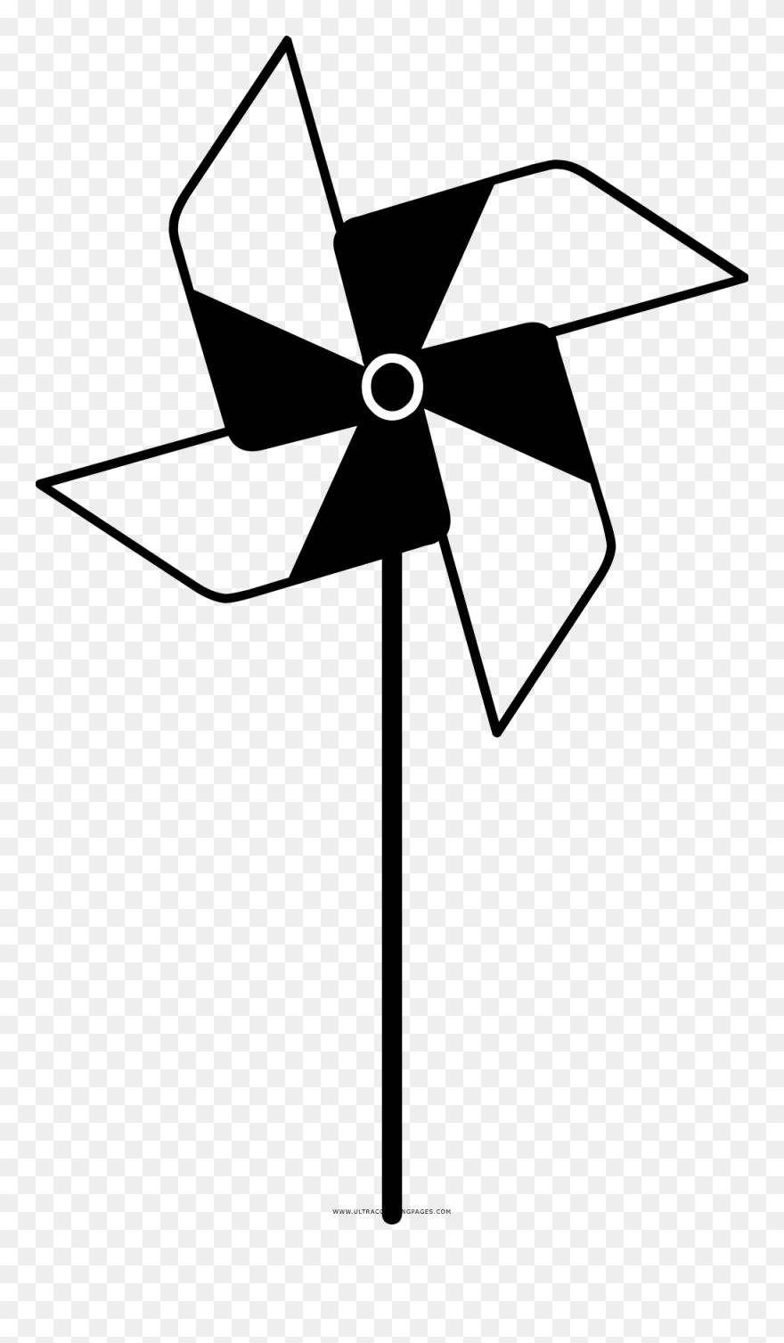 Pinwheel Coloring Page - Dibujo De Un Molinillo Clipart