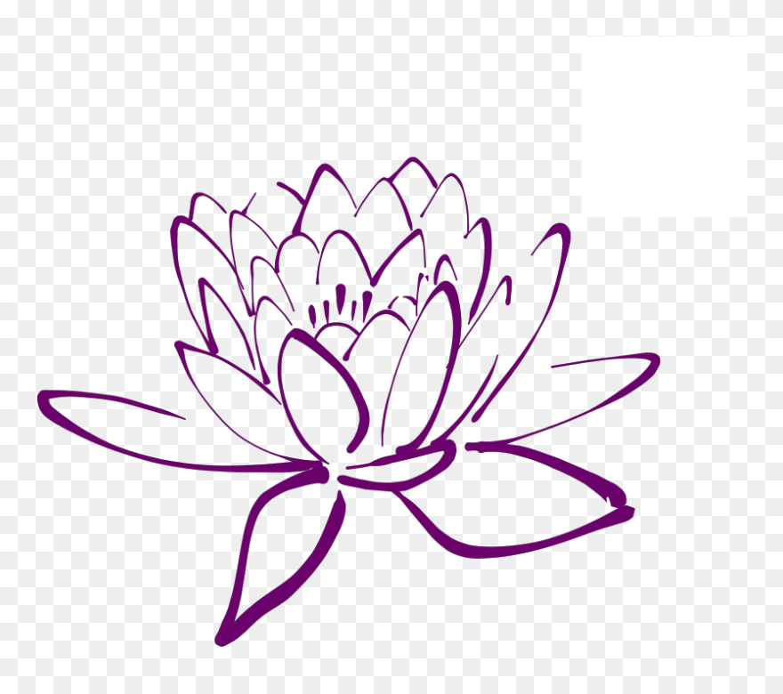 Flower Svg Clip Arts - Purple Lotus Flower Clipart - Png Download