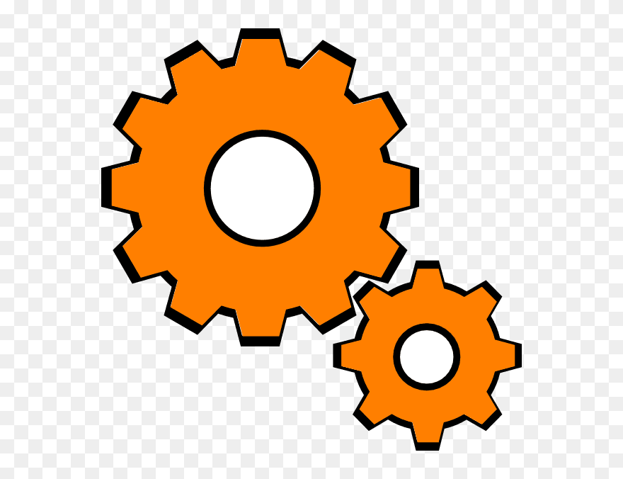 Orange Gear Clipart - Png Download