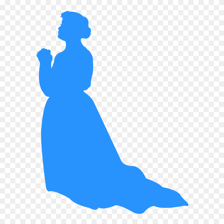 Silhueta Rosa Mulher Orando Png Clipart