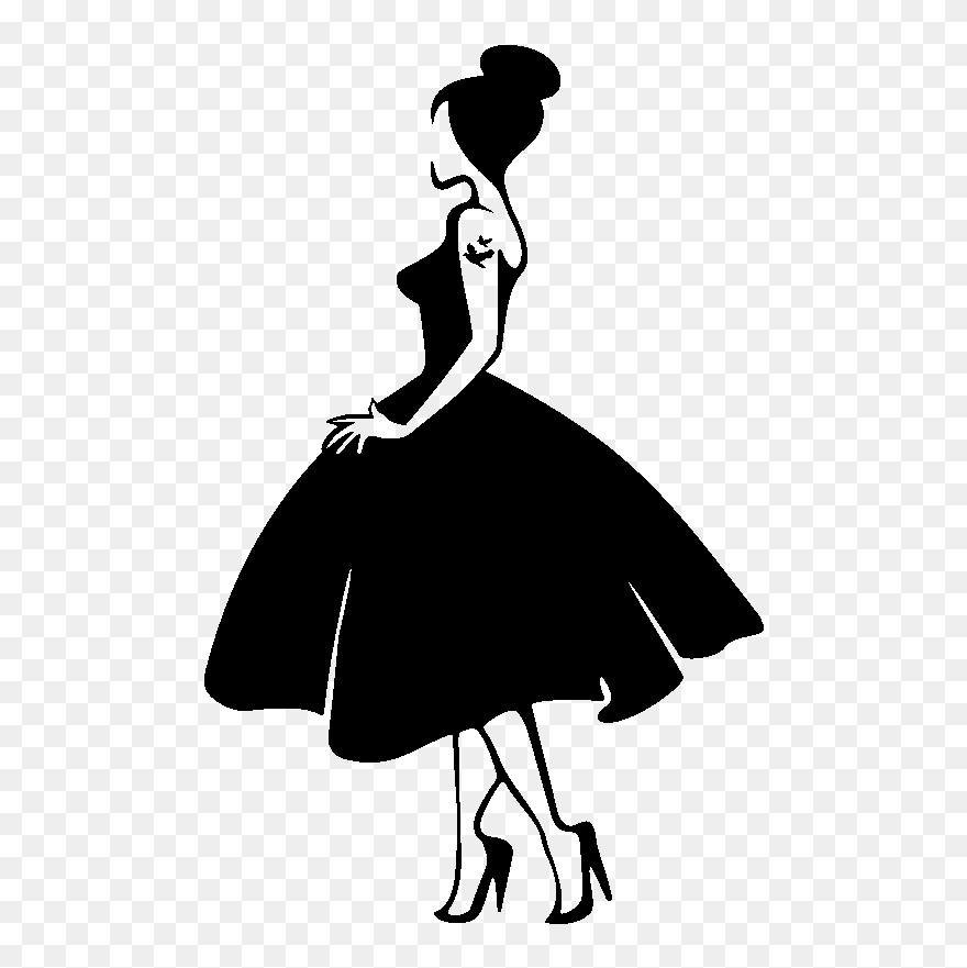 Dress Silhouette Sticker Evening Gown Clip Art - Model Silhouette Png Transparent Png
