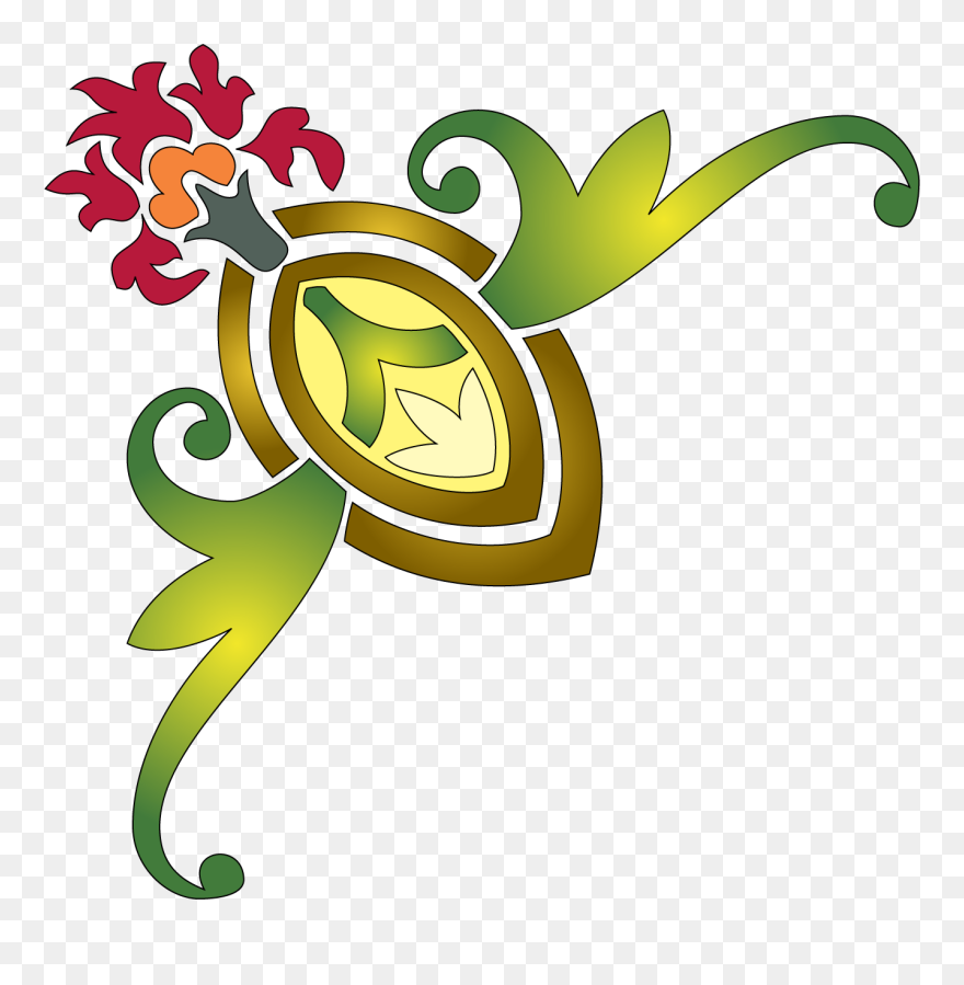 India Clipart Corner - Colourful Alpona Background Png Transparent Png