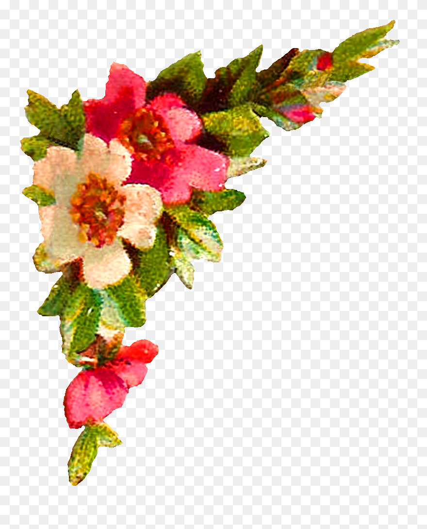 Flower Corner Design Png - Flower Corner Png Clipart