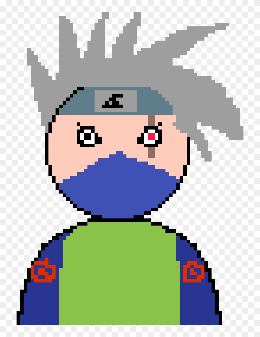Rough Drawing Of Kakashi Still Bad A Pixil Art - Kakashi Drawing Clipart