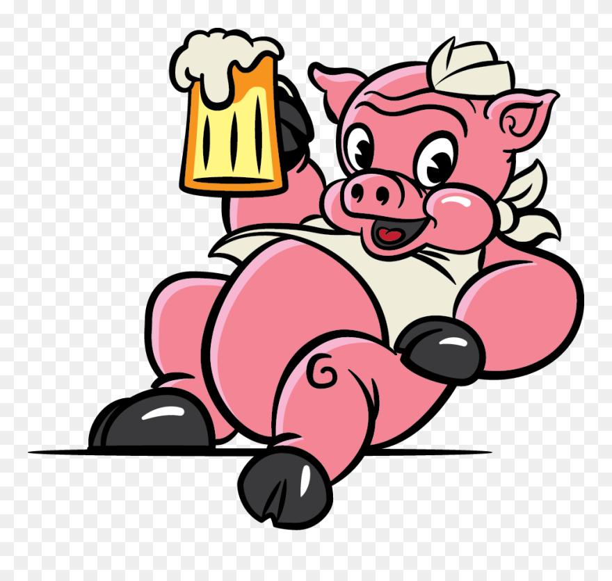 Pig Drinking Beer Clipart - Png Download
