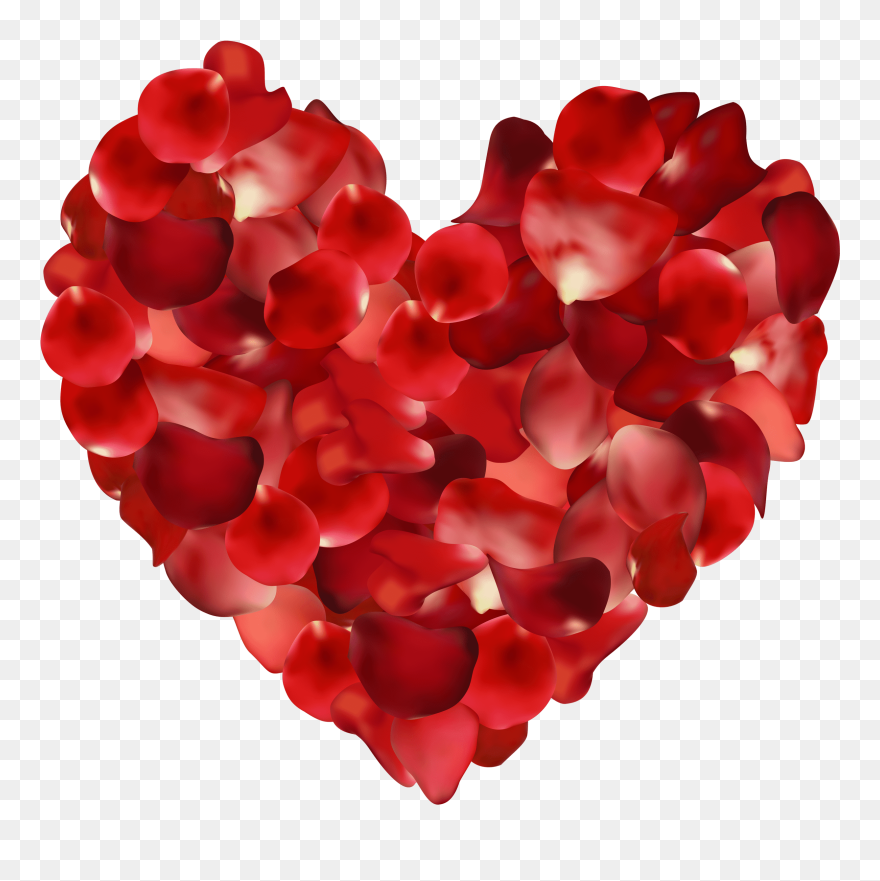 Rose Petals Hearts Transparent Png Clip Art Image - Rose Petal Heart Png