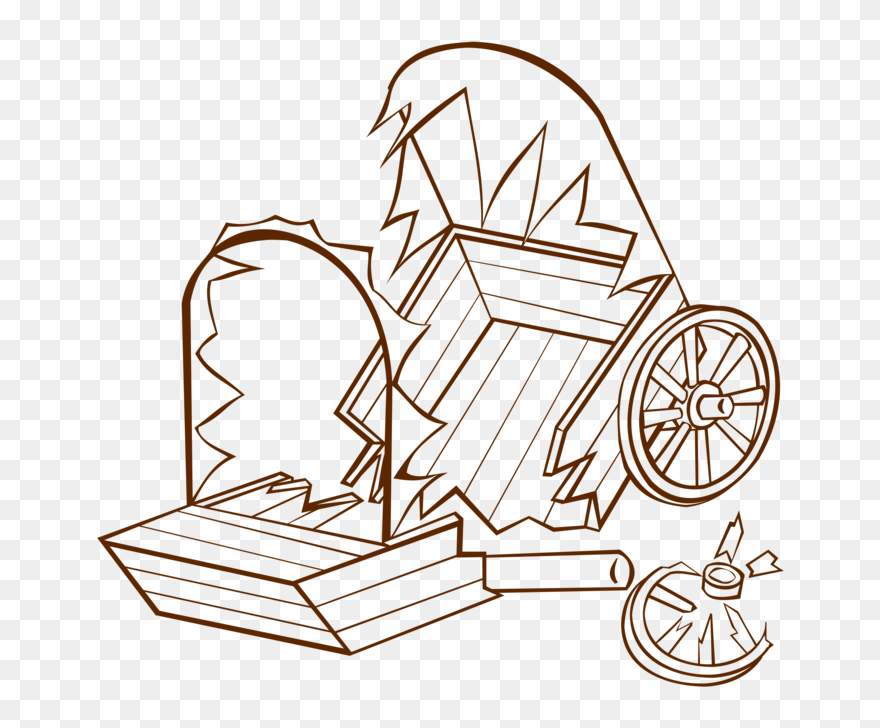 Covered Wagon Wheel Rim Wagon Train - Broken Wagon Wheel Clip Art - Png Download