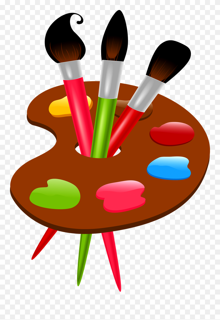 Colors Clipart Paintbrush - Cartoon Paint Brush Drawing - Png Download