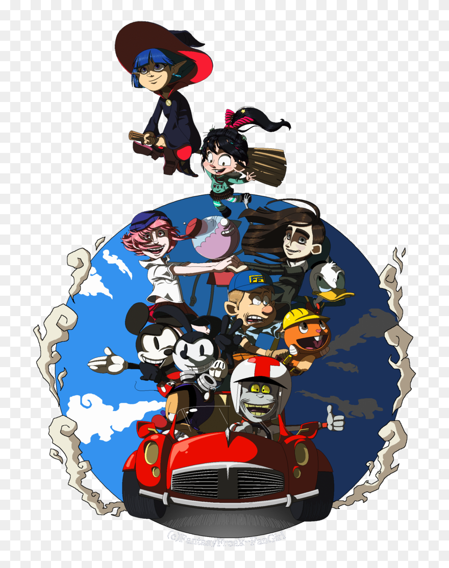 Disney Clipart Road Trip - Cartoon - Png Download