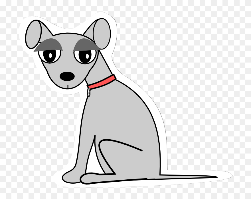 Free Digital Grey Dog Lady Scrapbooking Embellishment - Cartoon Clipart