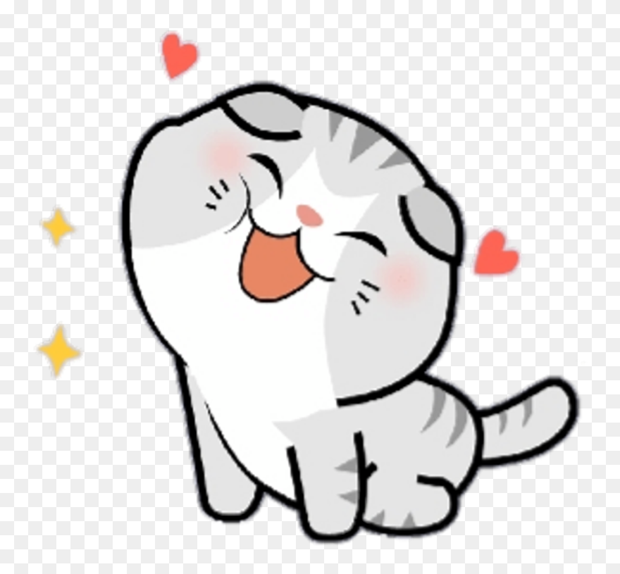 Cute Kitty Clipart Cutekitty Happy Heart Stars Freetoed - Transparent Cute Kawaii Png