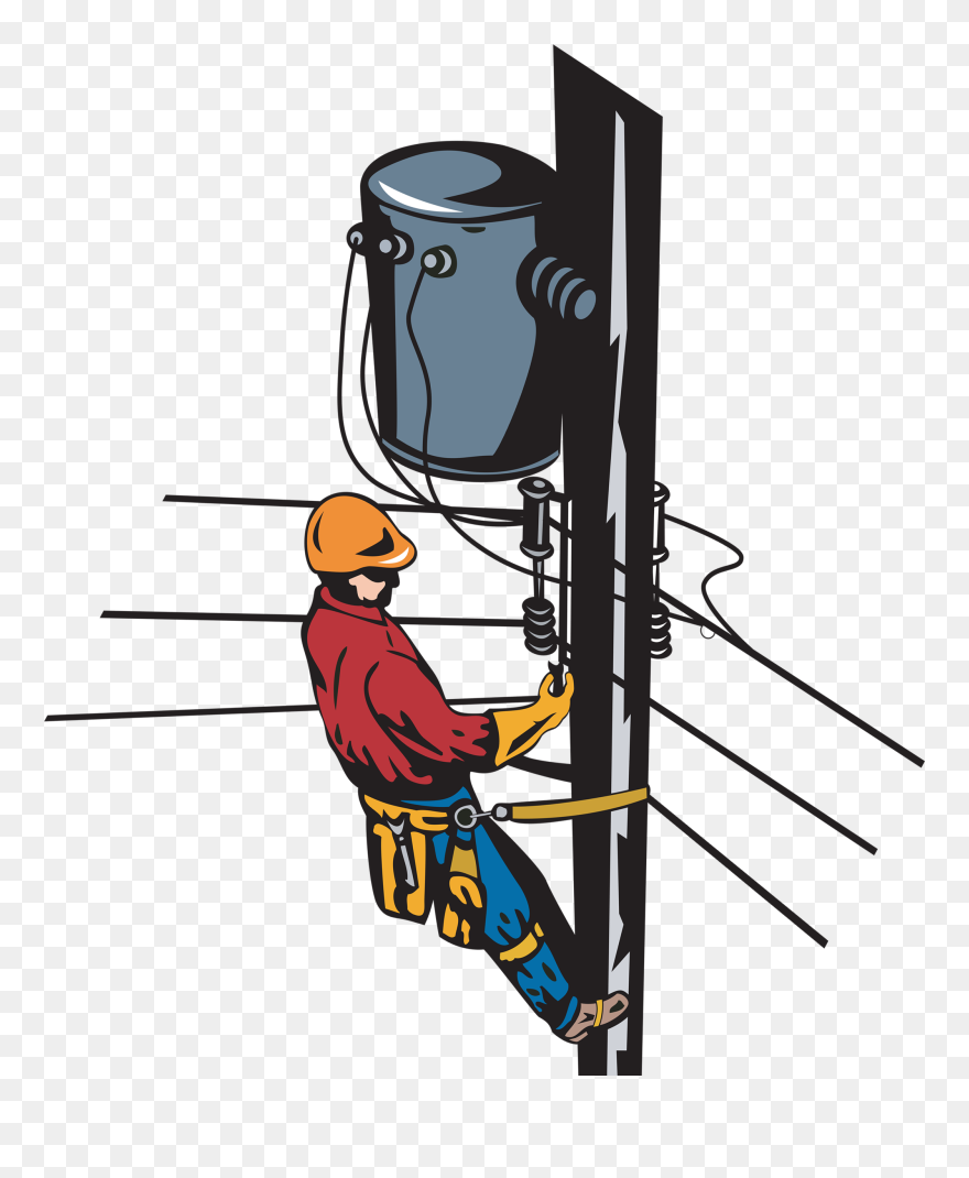 Transparent Electric Lineman Clipart - Lineman Cartoon - Png Download