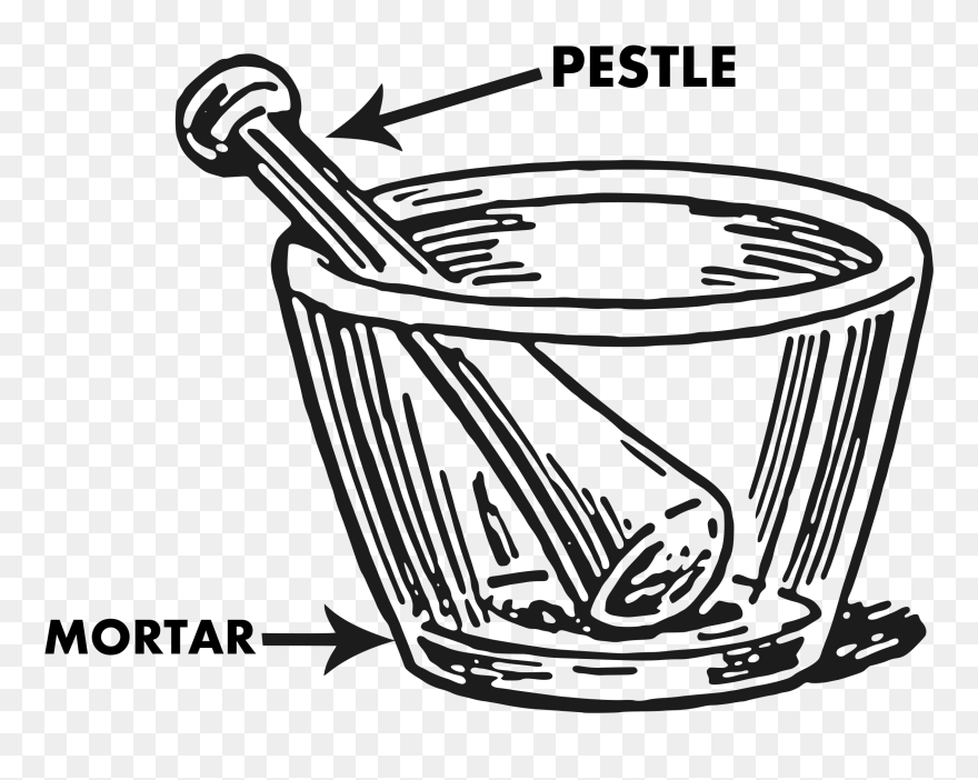 Mortar And Pestle Clipart Clip Art - Mortar And Pestle Laboratory Apparatus Drawing - Png Download
