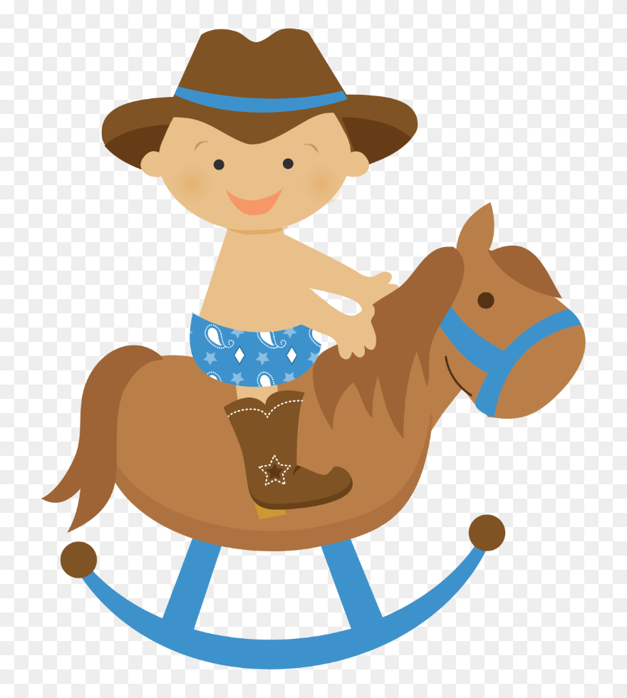 Cowboy Boot Infant Clip Art - Baby Cowboy Clipart - Png Download