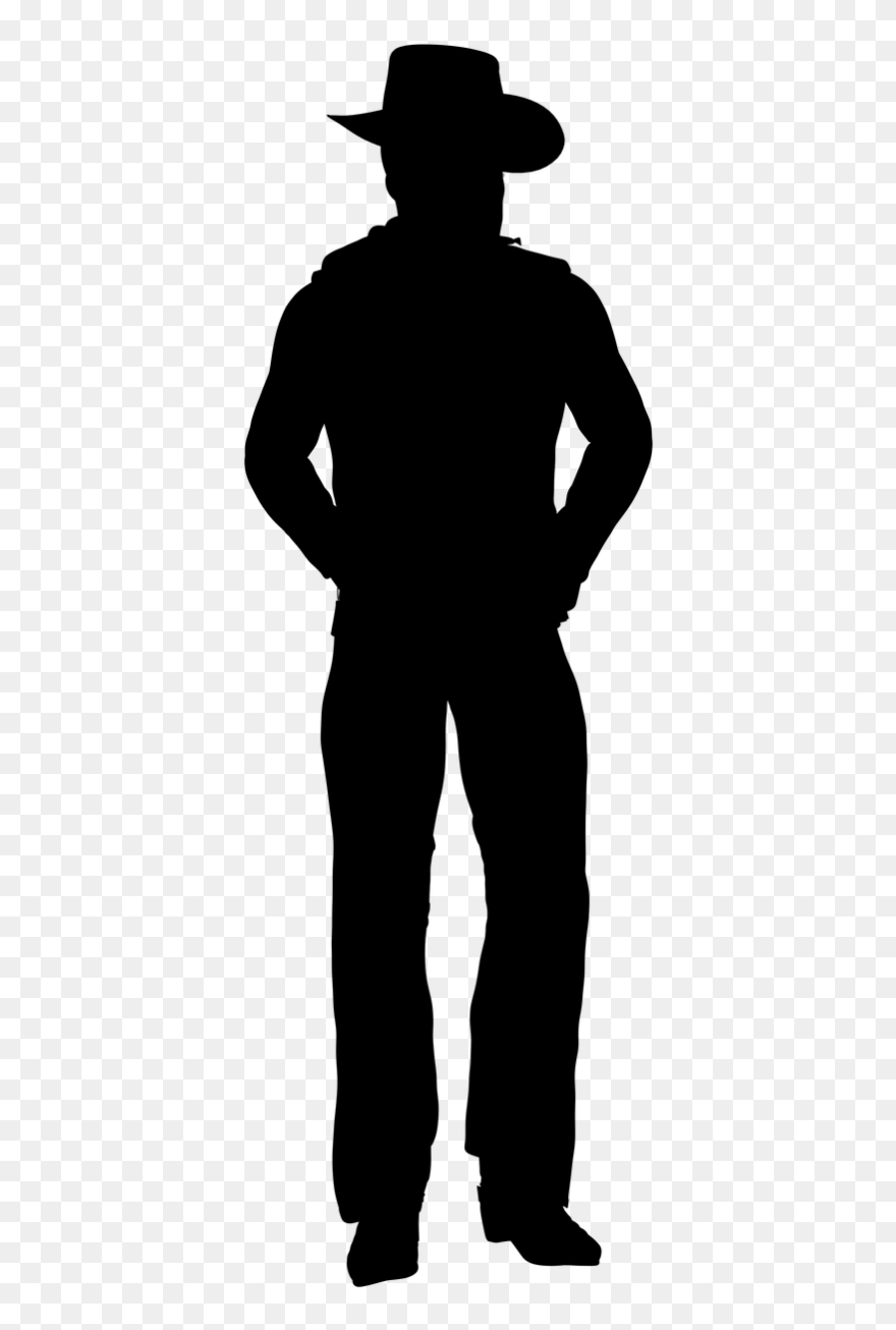 Silhouette Man Muscles - Man In Cowboy Hat Silhouette Png Clipart
