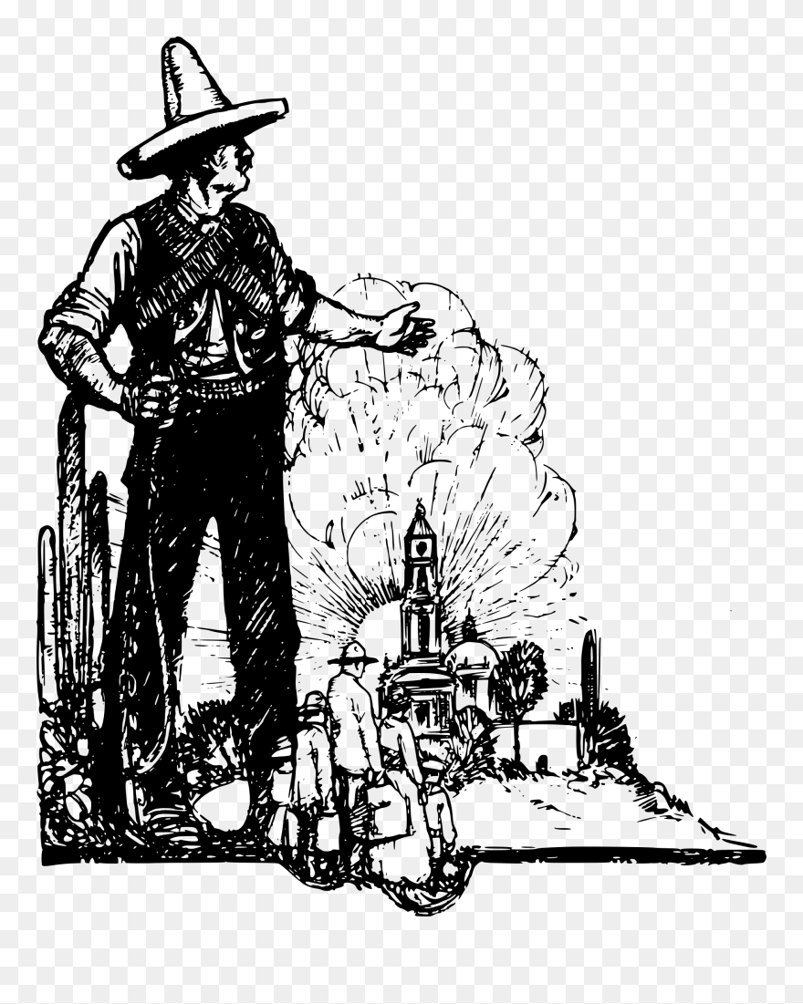 This Free Icons Png Design Of Bandito And Family - Desenhos Cowboys Preto Branco Clipart