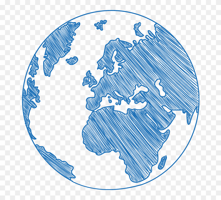 Blue Resource Science Euclidean Vector Social Earth - Sketch Of The World Png Clipart