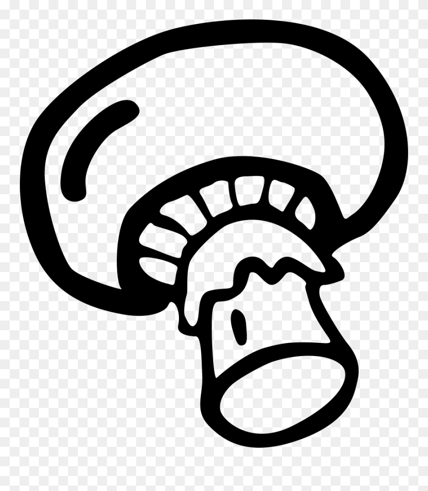 Vector Mushroom Hand Drawn - Mushroom Png Image Black And White Clipart