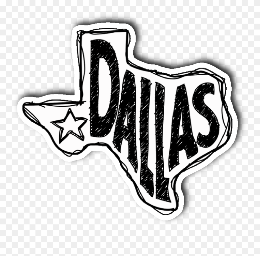 Dallas Drawing Sticker - Texas Stickers Transparent Clipart