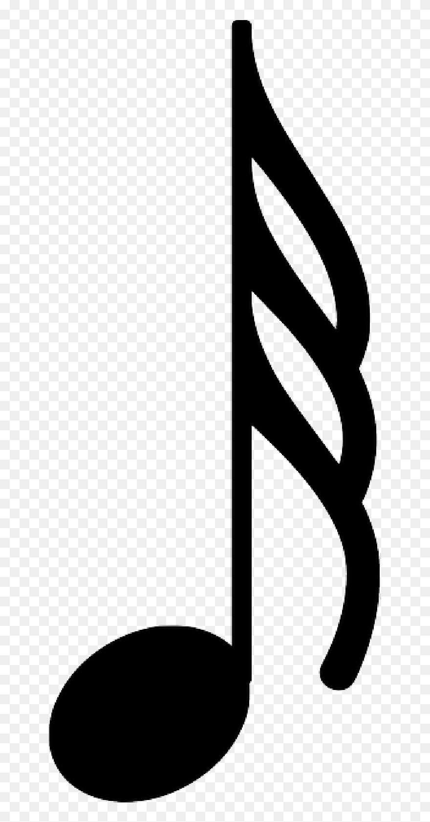 Black, Music, Note, Musical, Notes, Writing - Single Music Notes Png Clipart