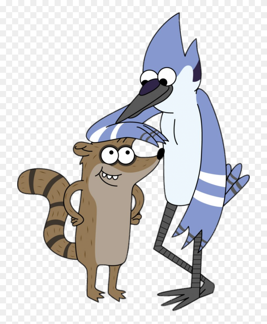 Regular Show Mordecai And Rigby Waiting Around - Rigby Cartoon Clipart