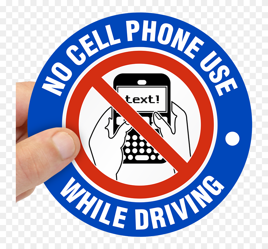No Cellphone Use Label - Use Of Mobile While Driving Clipart